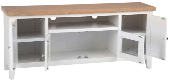 Product photograph of Aberdare Oak And Painted 4 Door Large Tv Unit from Choice Furniture Superstore.