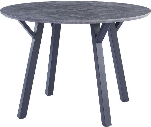 Product photograph of Aleah Grey And Black 110cm Round Dining Table from Choice Furniture Superstore.