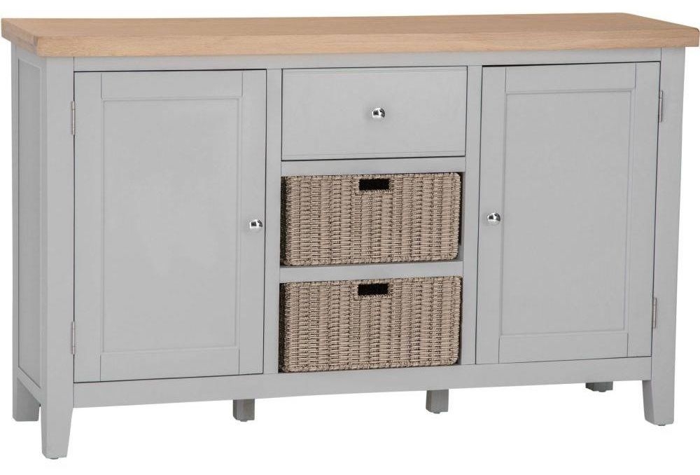 Product photograph of Aberdare Oak And Grey Painted 2 Door 1 Drawer Large Sideboard from Choice Furniture Superstore.