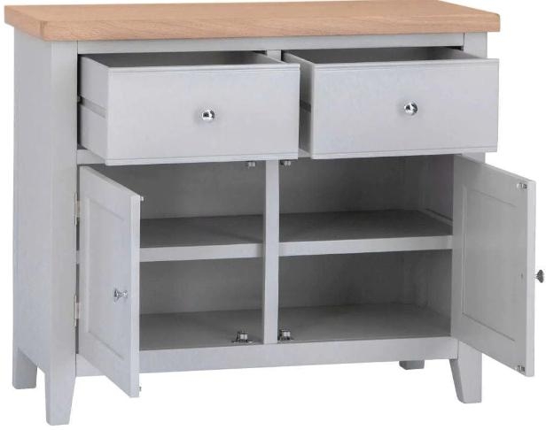 Product photograph of Aberdare Oak And Grey Painted 2 Door 2 Drawer Standard Sideboard from Choice Furniture Superstore.