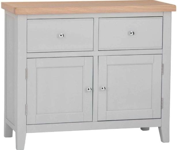 Product photograph of Aberdare Oak And Grey Painted 2 Door 2 Drawer Standard Sideboard from Choice Furniture Superstore.