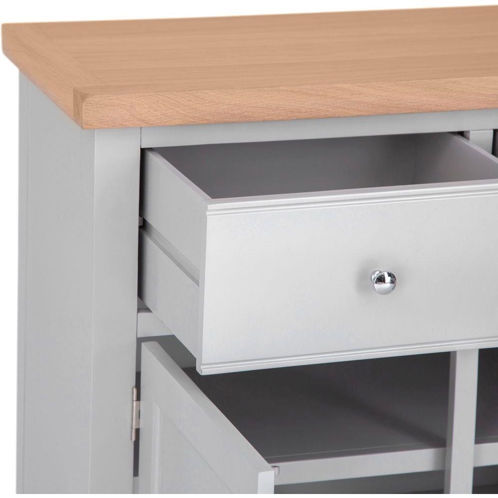 Product photograph of Aberdare Oak And Grey Painted 2 Door 2 Drawer Standard Sideboard from Choice Furniture Superstore.