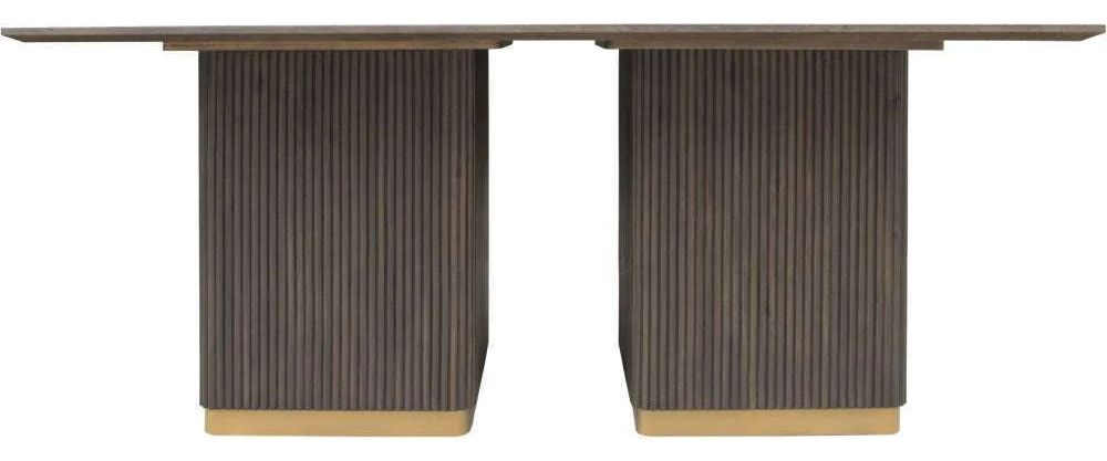 Product photograph of Hawarden Brown Fluted Ribbed 180cm Dining Table from Choice Furniture Superstore.