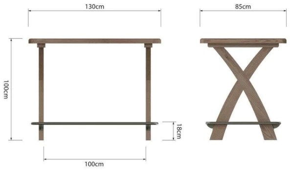 Product photograph of Hatton Oak Bar Table from Choice Furniture Superstore.
