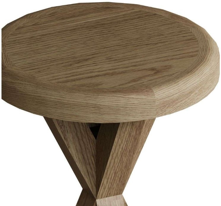 Product photograph of Hatton Oak Round Side Table from Choice Furniture Superstore.