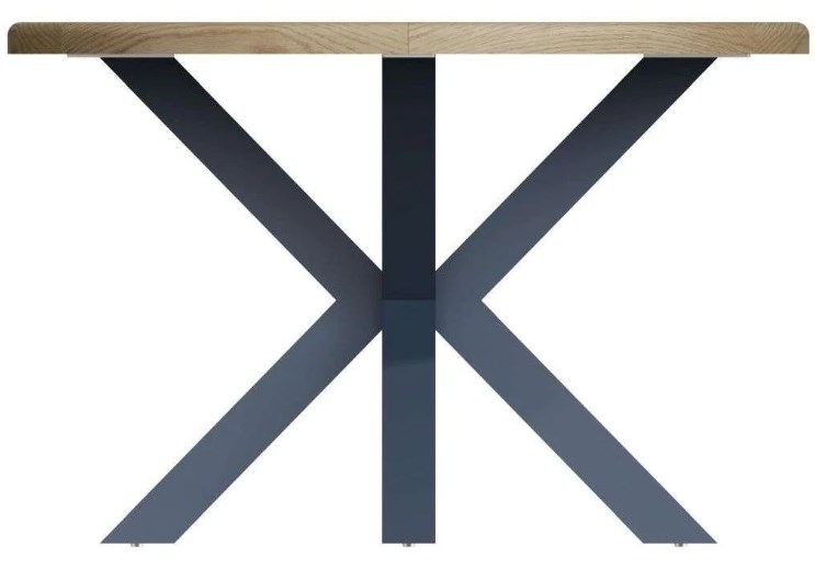 Product photograph of Ringwood Blue Painted 120cm Round Dining Table - Oak Top from Choice Furniture Superstore.