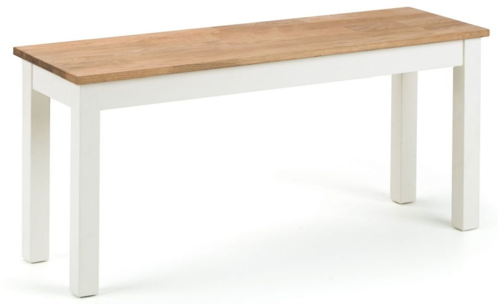 Product photograph of Coxmoor Ivory Lacquer Dining Oak Bench from Choice Furniture Superstore.