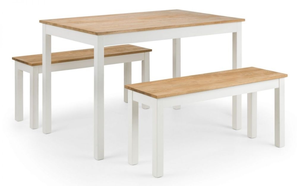 Product photograph of Coxmoor Ivory Lacquer Dining Oak Bench from Choice Furniture Superstore.