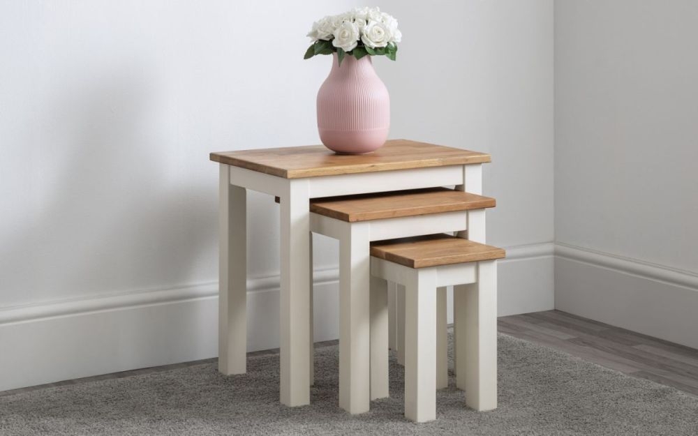 Product photograph of Coxmoor Ivory Painted Nest Of 3 Tables from Choice Furniture Superstore.