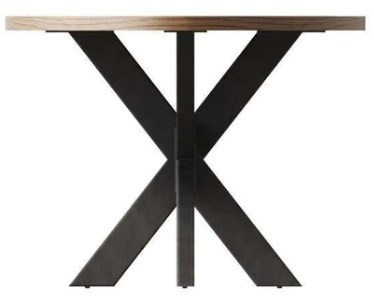 Product photograph of Chevron Oak And Metal 200cm Oval Dining Table - 8 Seater from Choice Furniture Superstore.