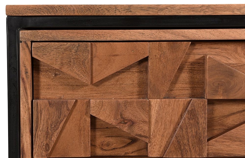 Product photograph of Axis Carved Acacia Wood 6 Drawer Chest from Choice Furniture Superstore.