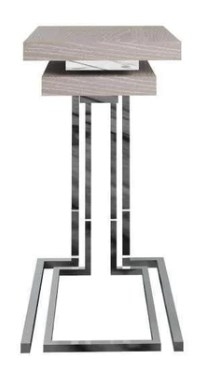 Product photograph of Chevron Oak And Metal Nest Of 2 Sofa Tables from Choice Furniture Superstore.