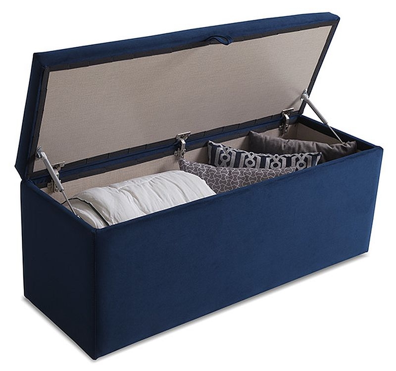 Product photograph of Billie Blue Fabric Blanket Box from Choice Furniture Superstore.