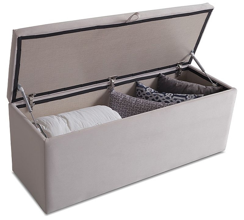 Product photograph of Billie Champagne Fabric Blanket Box from Choice Furniture Superstore.