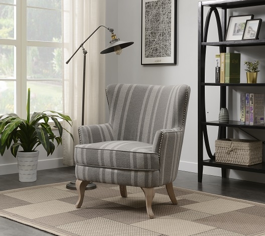 Product photograph of Blair Grey Fabric Accent Chair from Choice Furniture Superstore.