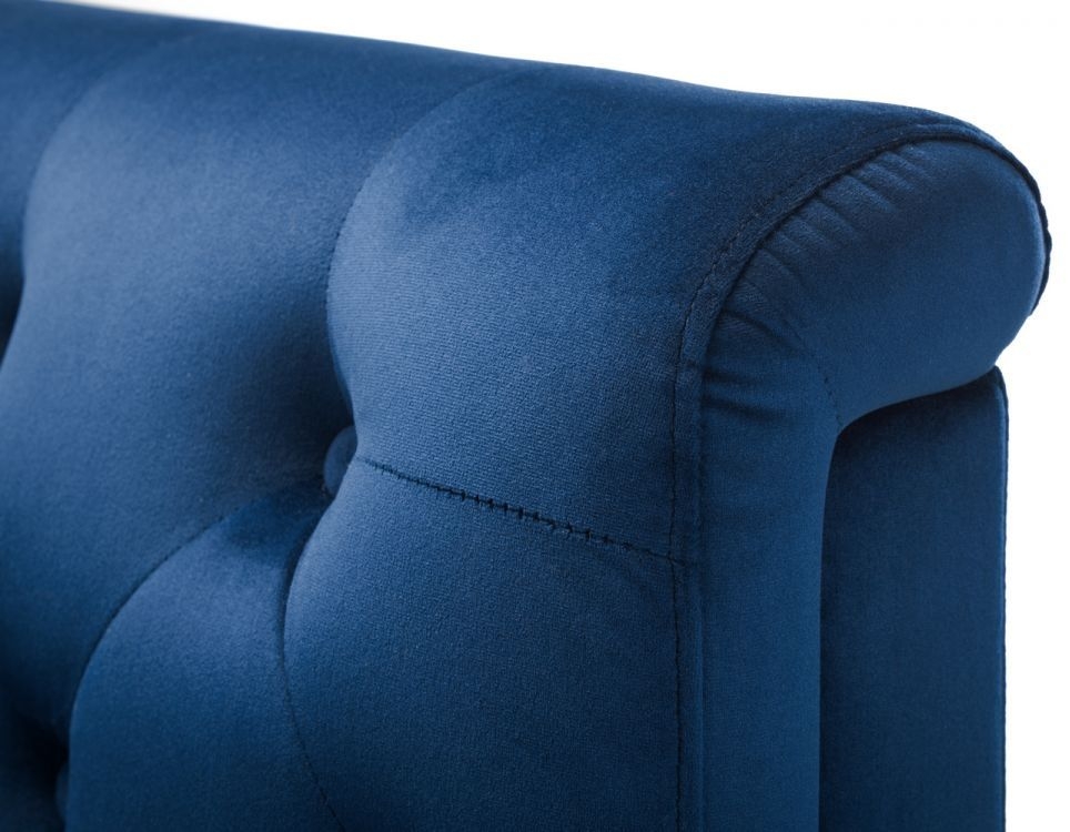 Product photograph of Sandringham Blue Fabric Velvet Armchair from Choice Furniture Superstore.