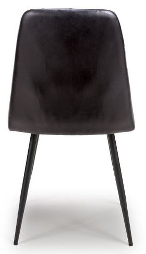 Product photograph of Bradley Black Genuine Buffalo Leather Dining Chair Sold In Pairs from Choice Furniture Superstore.
