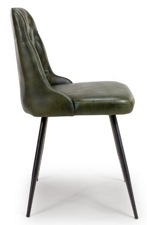 Product photograph of Bradley Green Genuine Buffalo Leather Dining Chair Sold In Pairs from Choice Furniture Superstore.