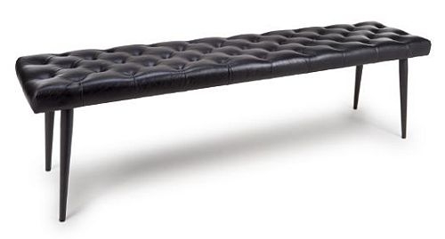 Product photograph of Bradley Black Genuine Buffalo Leather Bench from Choice Furniture Superstore.