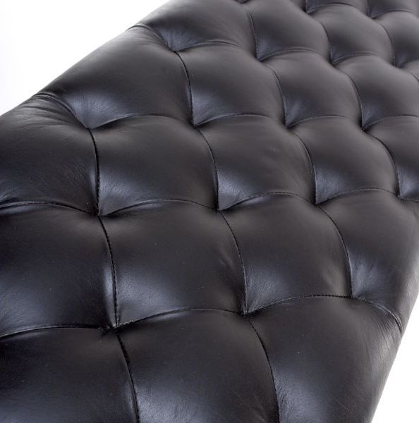 Product photograph of Bradley Black Genuine Buffalo Leather Bench from Choice Furniture Superstore.