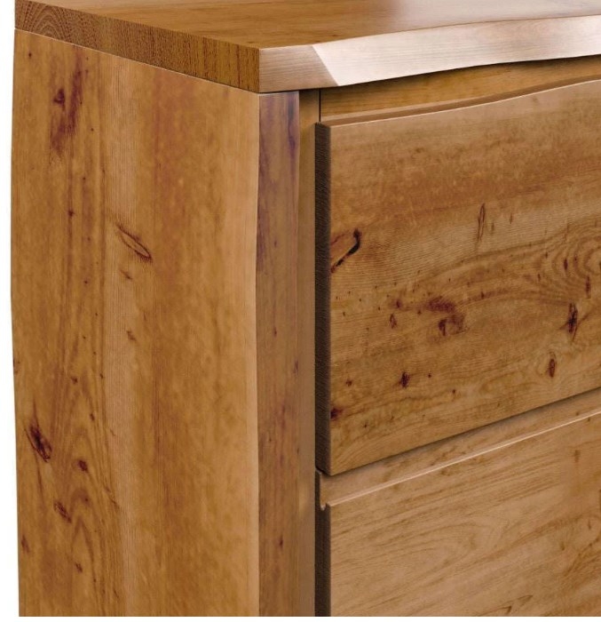 Product photograph of Harlech Industrial Live Edge Rustic Oak 2 Door 3 Drawer Sideboard With Led Light from Choice Furniture Superstore.