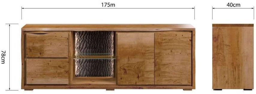 Product photograph of Harlech Industrial Live Edge Rustic Oak 2 Door 2 Drawer Tv Unit With Led Light from Choice Furniture Superstore.