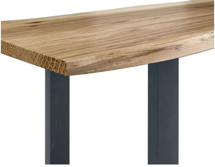 Product photograph of Harlech Industrial Live Edge Console Table With U Shaped Leg from Choice Furniture Superstore.