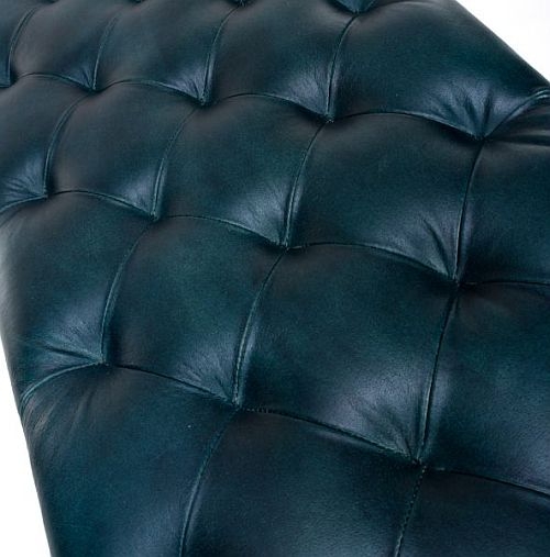 Product photograph of Bradley Blue Genuine Buffalo Leather Bench from Choice Furniture Superstore.