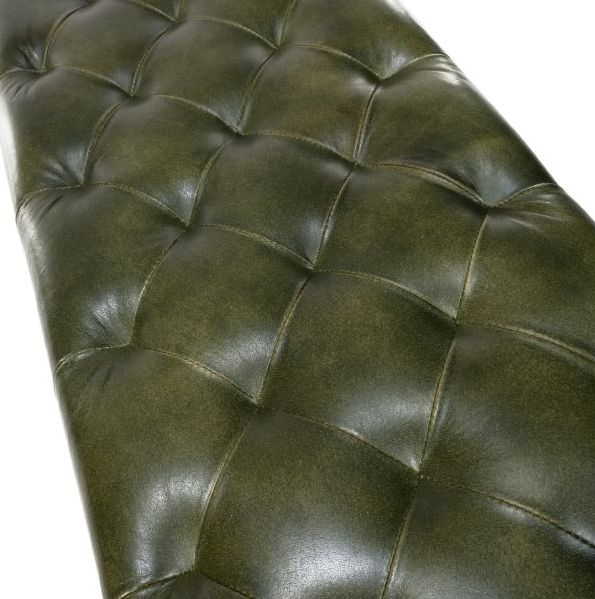Product photograph of Bradley Green Genuine Buffalo Leather Bench from Choice Furniture Superstore.