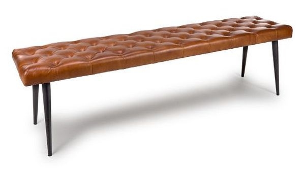 Product photograph of Bradley Tan Genuine Buffalo Leather Bench from Choice Furniture Superstore.