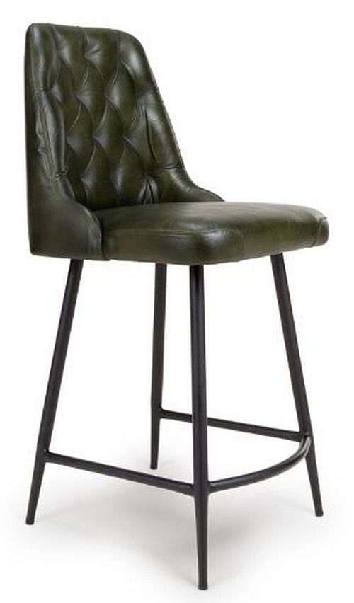 Product photograph of Bradley Green Genuine Buffalo Leather Counter Stool Sold In Pairs from Choice Furniture Superstore.