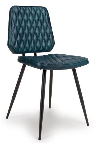 Product photograph of Austin Blue Genuine Buffalo Leather Dining Chair Sold In Pairs from Choice Furniture Superstore.