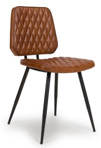 Product photograph of Austin Tan Genuine Buffalo Leather Dining Chair Sold In Pairs from Choice Furniture Superstore.