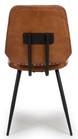 Product photograph of Austin Tan Genuine Buffalo Leather Dining Chair Sold In Pairs from Choice Furniture Superstore.