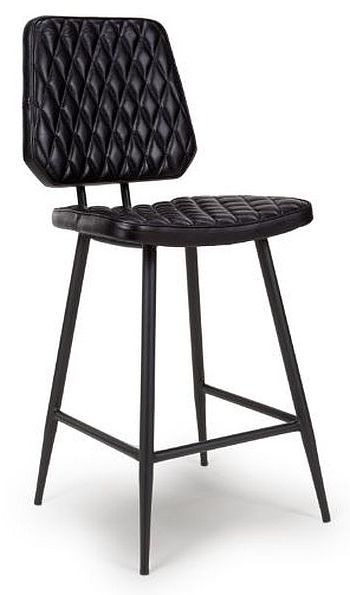 Product photograph of Austin Black Genuine Buffalo Leather Counter Stool Sold In Pairs from Choice Furniture Superstore.