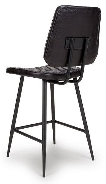 Product photograph of Austin Black Genuine Buffalo Leather Counter Stool Sold In Pairs from Choice Furniture Superstore.