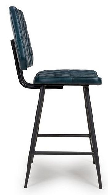 Product photograph of Austin Blue Genuine Buffalo Leather Counter Stool Sold In Pairs from Choice Furniture Superstore.