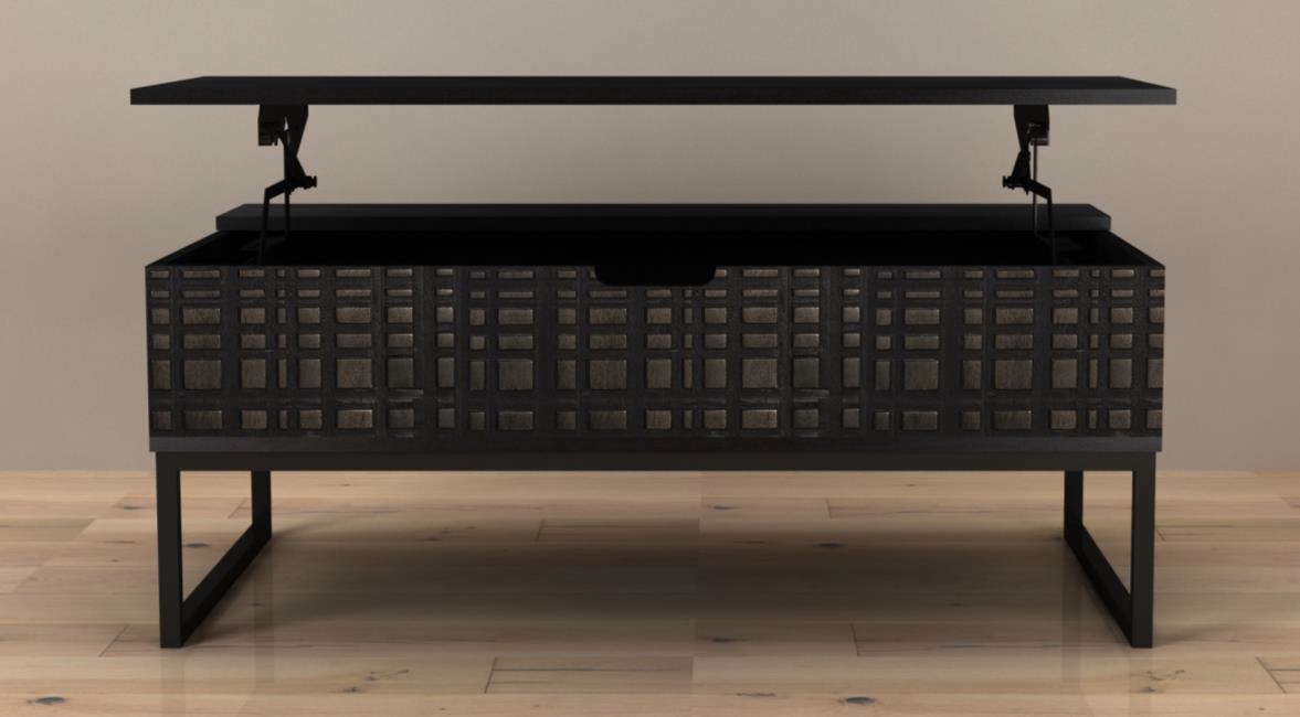 Product photograph of Fusion Black Mango Wood 100cm Coffee Table - Geomatric from Choice Furniture Superstore.