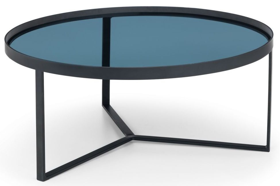 Product photograph of Loft Round Coffee Table - Comes In Smoked Glass Top And Walnut Effect Options from Choice Furniture Superstore.
