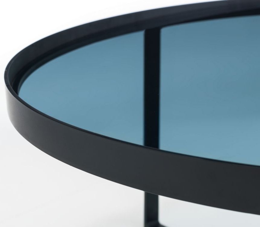 Product photograph of Loft Round Coffee Table - Comes In Smoked Glass Top And Walnut Effect from Choice Furniture Superstore.