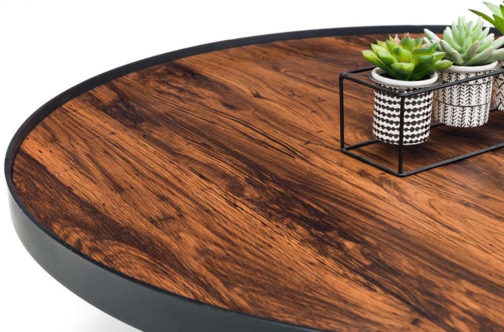 Product photograph of Loft Walnut Effect Top 90cm Round Coffee Table from Choice Furniture Superstore.