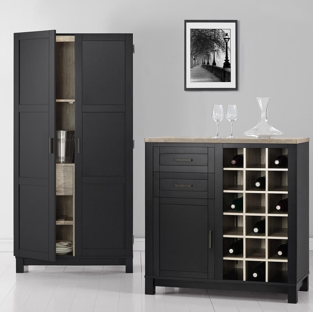 Product photograph of Alphason Carver 2 Door 2 Drawer Hall Cabinet from Choice Furniture Superstore.
