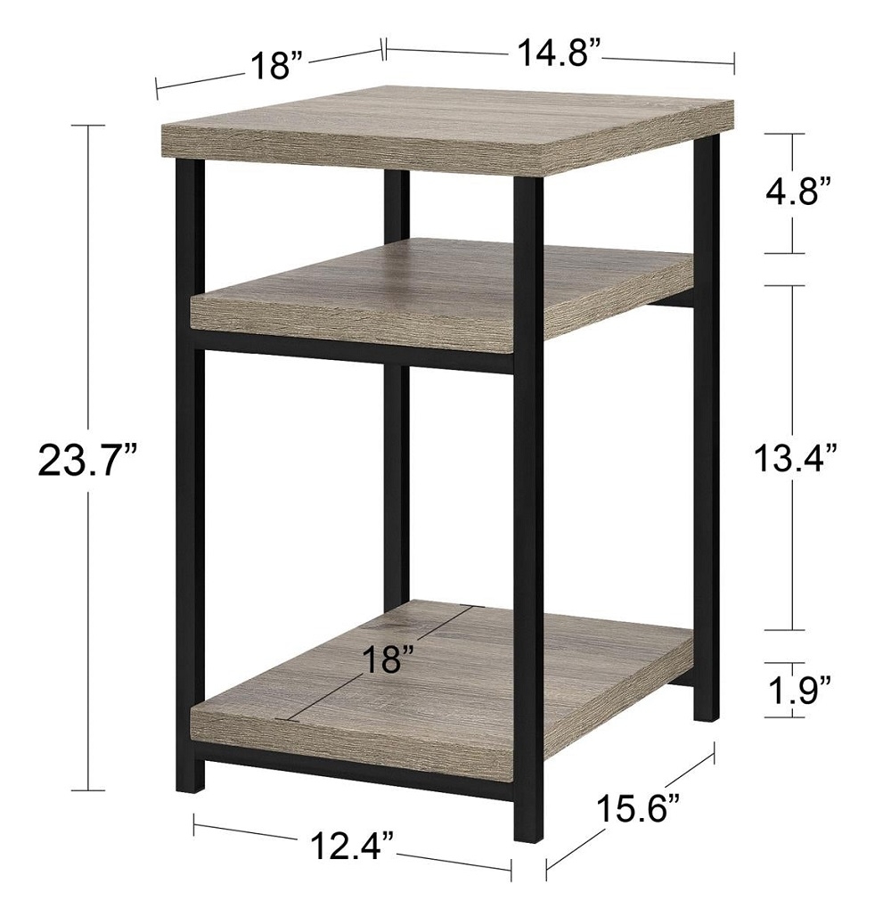 Product photograph of Alphason Elmwood End Table In Distressed Grey Oak - 5048096pcomuk from Choice Furniture Superstore.