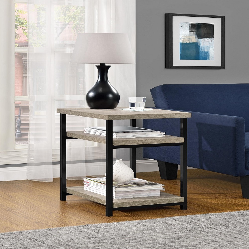 Product photograph of Alphason Elmwood End Table In Distressed Grey Oak - 5048096pcomuk from Choice Furniture Superstore.