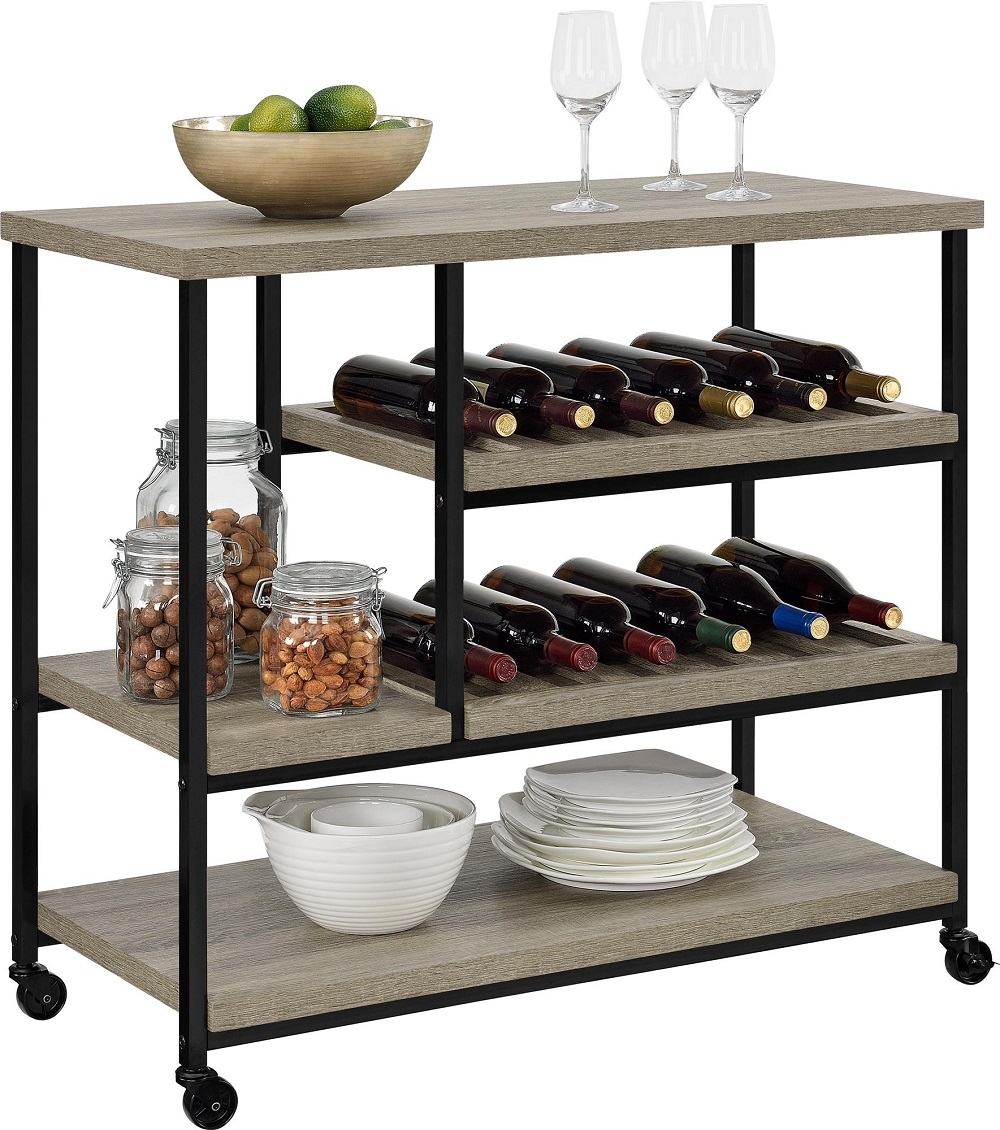 Product photograph of Alphason Elmwood Distressed Grey Oak Wine Rack - 5285096pcomuk from Choice Furniture Superstore.