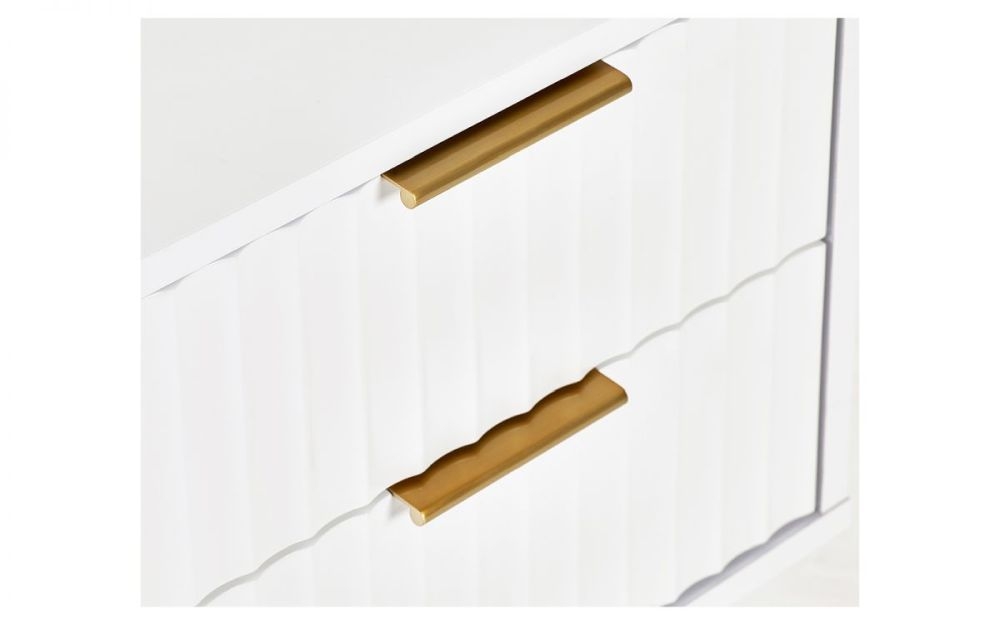 Product photograph of Murano Matte White 2 Drawer Bedside Cabinet Hairpin Legs from Choice Furniture Superstore.