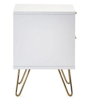 Product photograph of Murano Matte White 2 Drawer Bedside Cabinet Hairpin Legs from Choice Furniture Superstore.