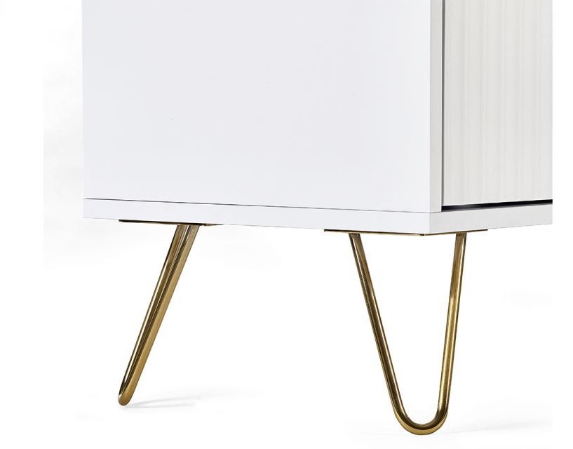 Product photograph of Murano Matte White 2 Door Wardrobe Hairpin Legs from Choice Furniture Superstore.