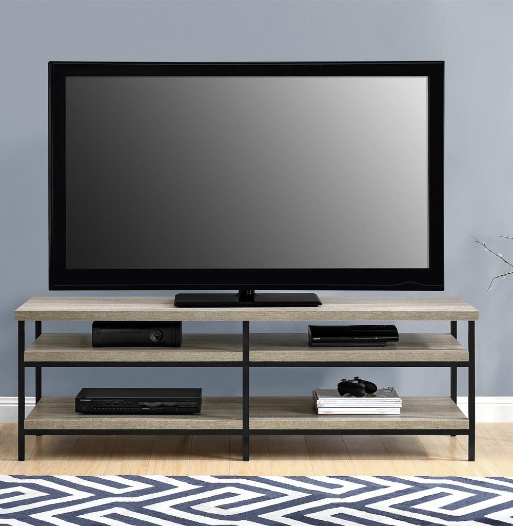 Product photograph of Dorel Home Elmwood Tv Stand In Distressed Grey Oak - 1763096pcomuk from Choice Furniture Superstore.