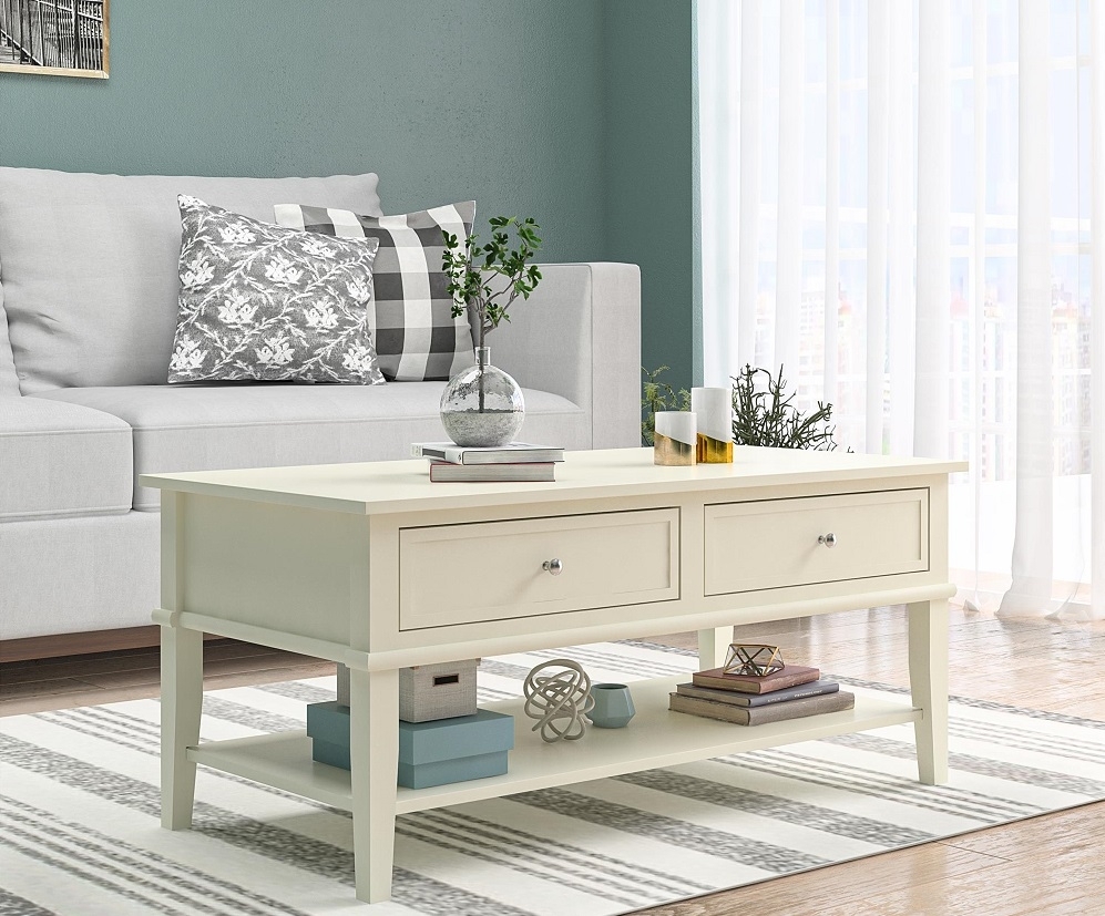 Product photograph of Alphason Franklin Coffee Table In White - 7917013comuk from Choice Furniture Superstore.